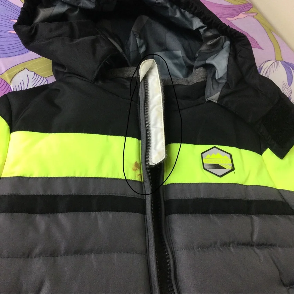 NWT London Fog toddler Boy Water resistant puffy Jacket Gray/Black
